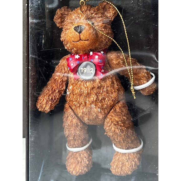 100 Year Anniversary of the Teddy Bear Ornament NIB  With Red Bow Tie w Stars - Picture 1 of 10